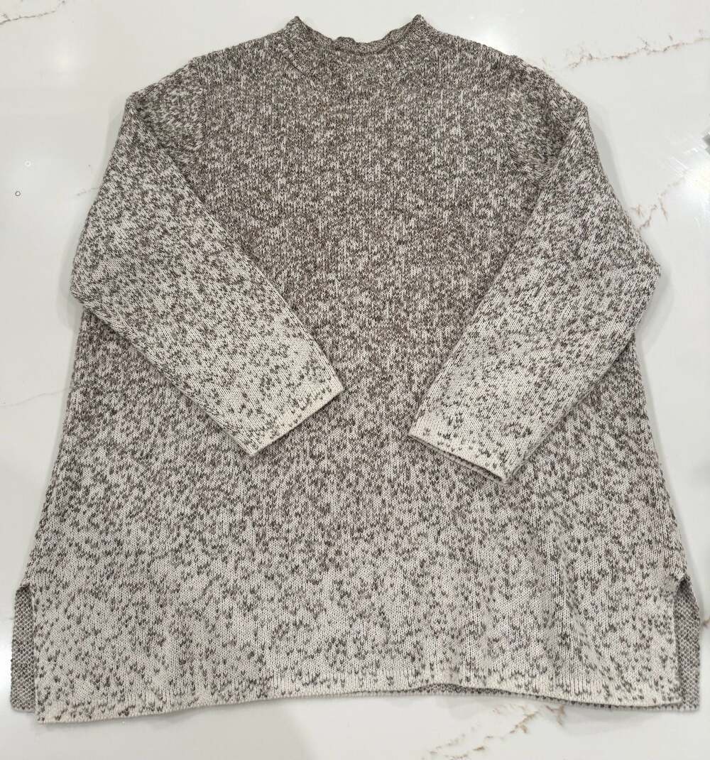 Pure Jill 2X Marled Knit Sweater Women’s Plus Size Neutral Tunic Pullover